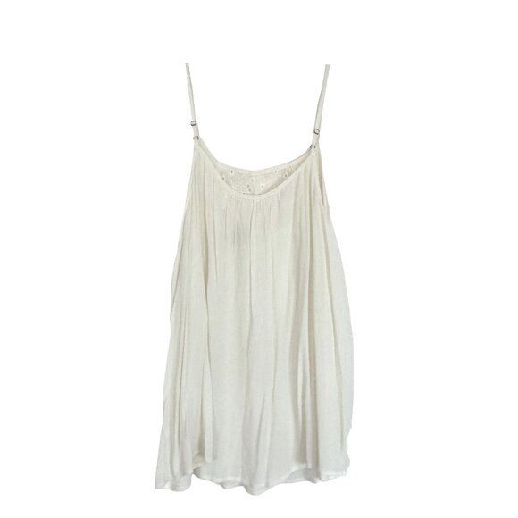 NWT Maurices 3 Plus IVORY Crochet Eyelet Trim Sleeveless Top Cami Tank - Picture 2 of 9